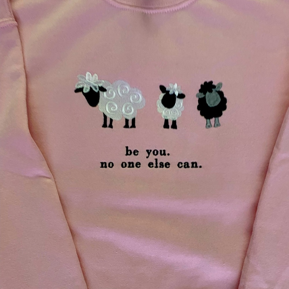 Slightly irregular Black sheep Embroidered Sweatshirt